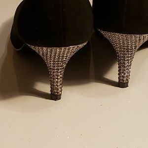 Gorgeous embellished Black Suede Pump